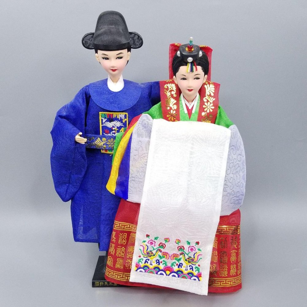 Korean Traditional Handicraft Hanbok Dolls Wedding - Picture 12 of 12